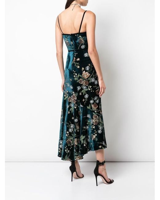 Marchesa Floral Embroidered Cocktail Dress in Blue | Lyst Marchesa Floral Embroidered Cocktail Dress in Blue | Lyst