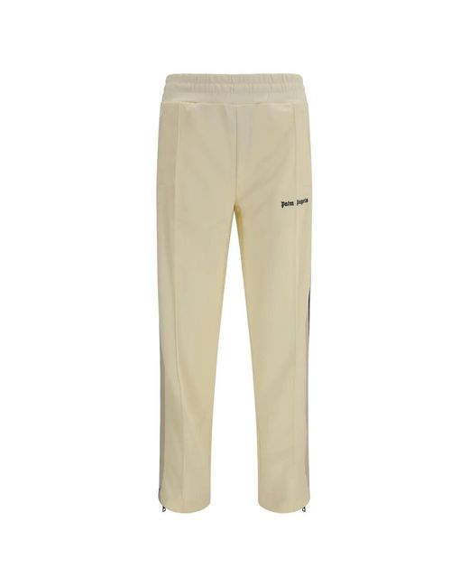 Palm Angels Natural Logo-Print Side-Stripe Track Pants for men