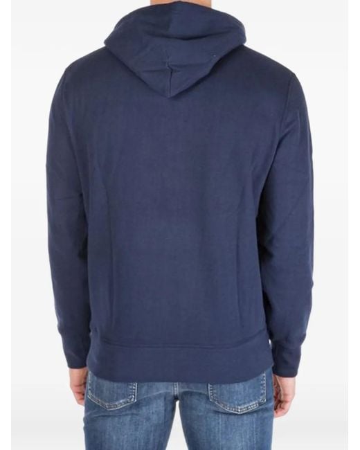 Polo Ralph Lauren Blue Logo-Embroidered Hoodie for men