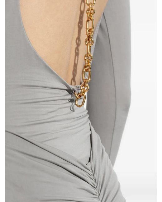 Balmain Gray Backless Dress