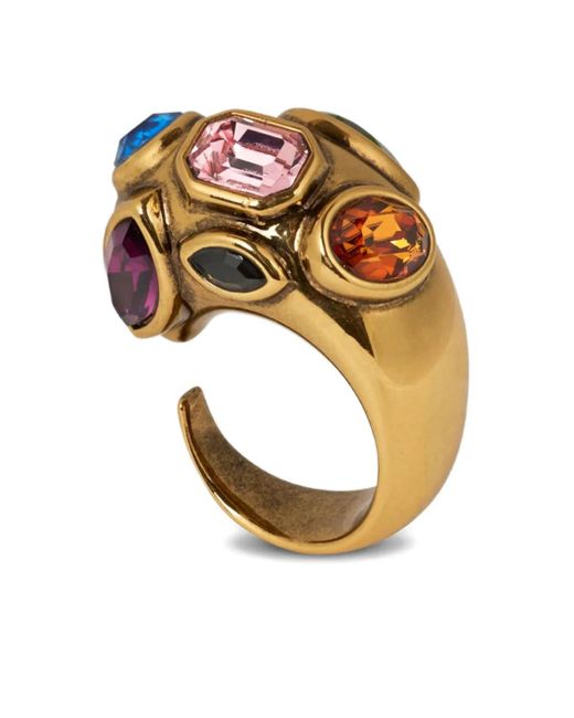 Etro Metallic Crystal-Embellished Ring