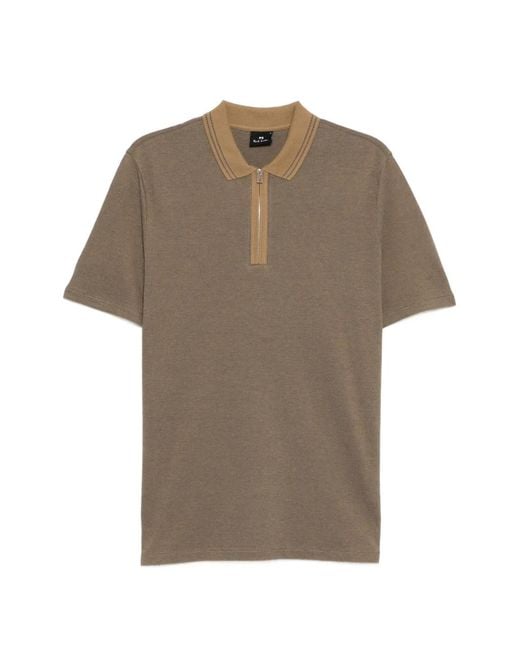 Paul Smith Gray Zipped Polo Shirt for men