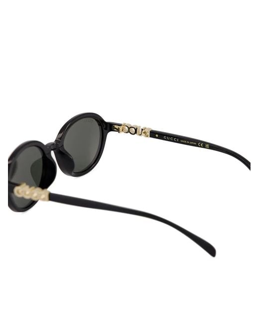 Gucci Black Round Logo Sunglasses