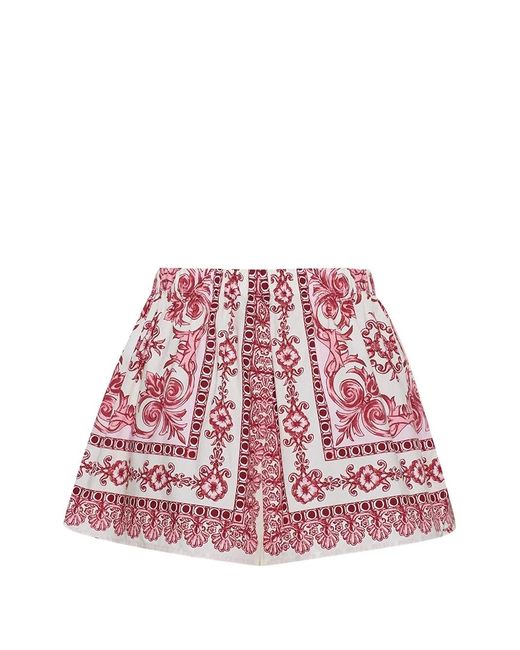 Cara Cara Red Roxy Scarf-Print Shorts