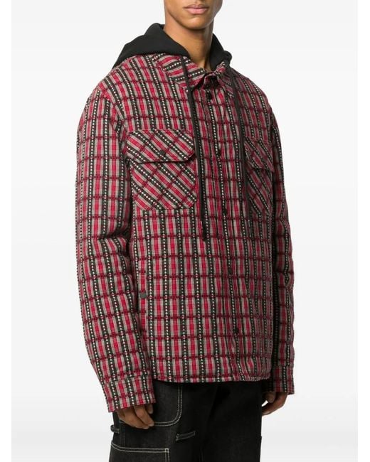 Off-White c/o Virgil Abloh Red Check Hooded Jacket for men