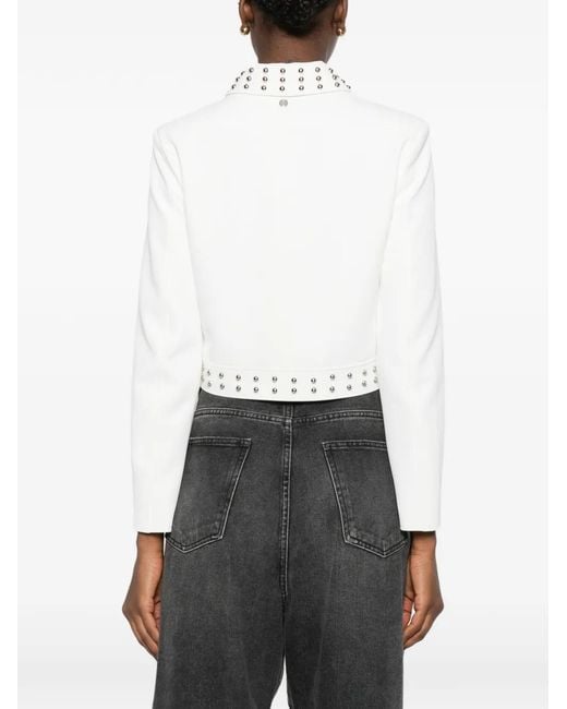 Liu Jo White Studded Detailing Jacket