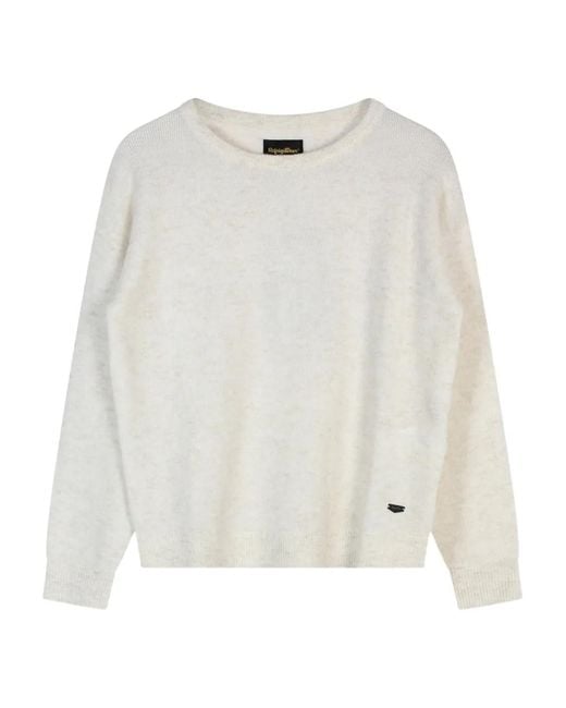 Refrigiwear White Francy Crew-Neck Boat-Neck