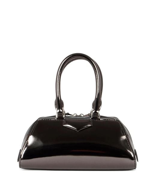 Givenchy Black Mini Antigona East-West Metallic Leather Clutch Bag
