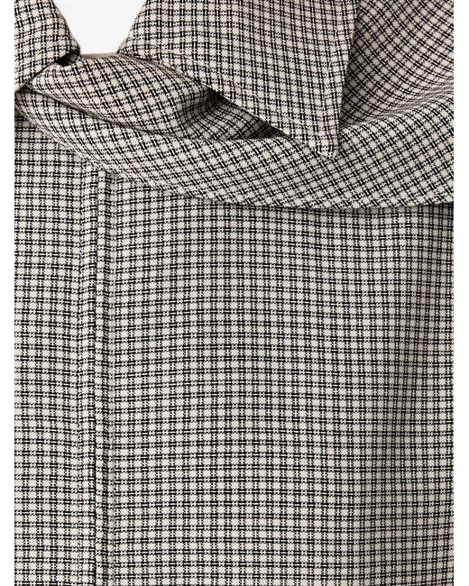 Rag & Bone Gray Check-Pattern Draped-Panel Jacket