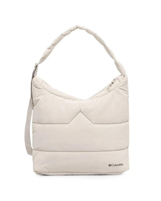 Columbia White Luxe Quilted Shoulder Bag