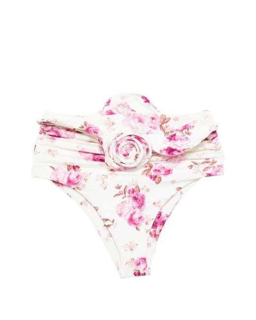 Magda Butrym Pink Floral Rosette Bikini Bottoms