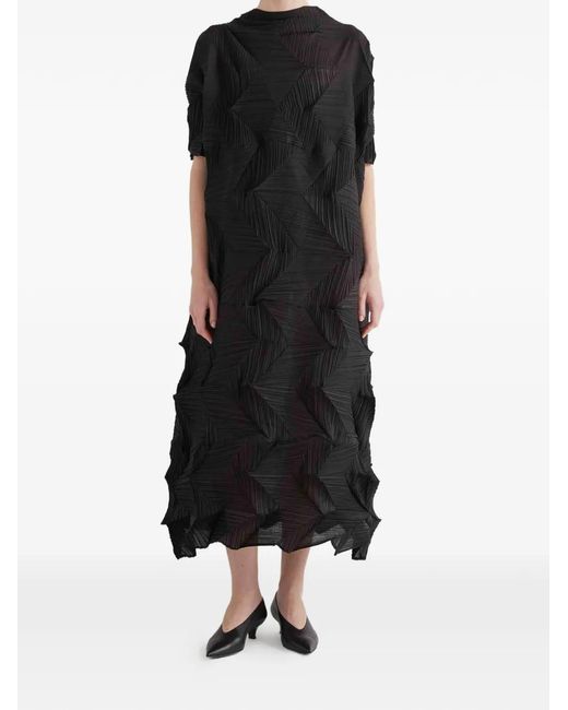 MEIMEIJ Black Pleated Midi Dress