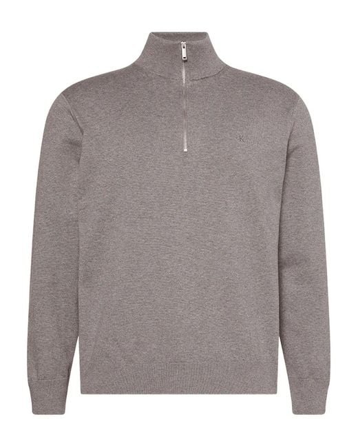 Calvin Klein Gray Zip-Fastening Sweater for men