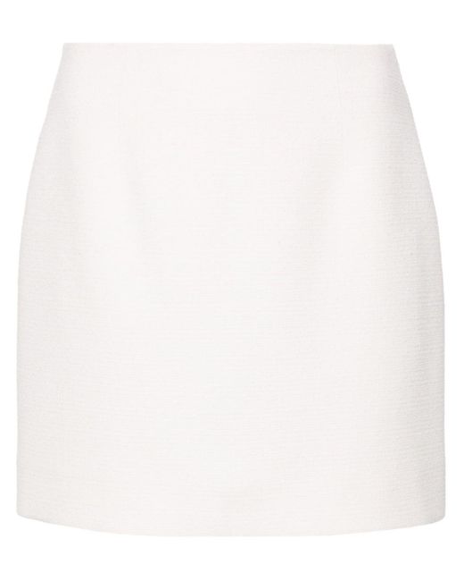Claudie Pierlot White A-line Tweed Miniskirt