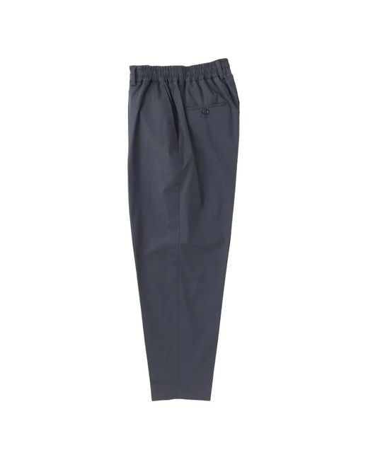 BE ABLE Blue Elasticated-Waist Pleated Trousers for men