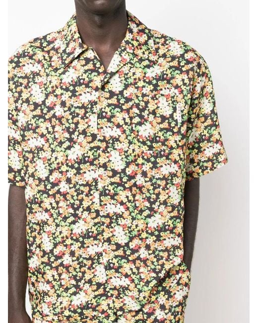 Marni Metallic Floral Short-Sleeve Shirt for men