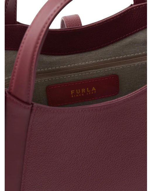 Furla Purple Small Goccia Leather Tote Bag
