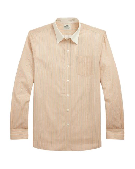 Camicia A Righe di RRL in Natural da Uomo