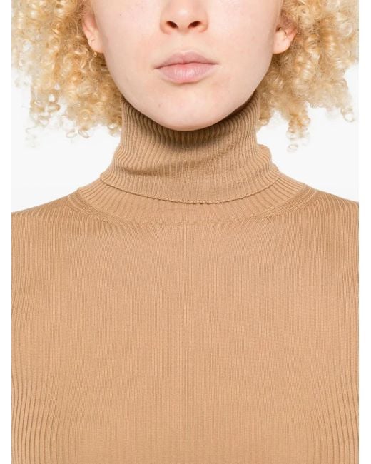 Moncler Natural Geripptes Strickoberteil