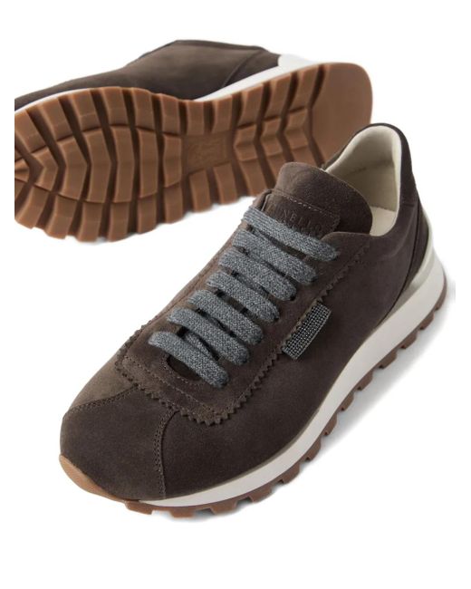 Brunello Cucinelli Brown Suede Sneakers