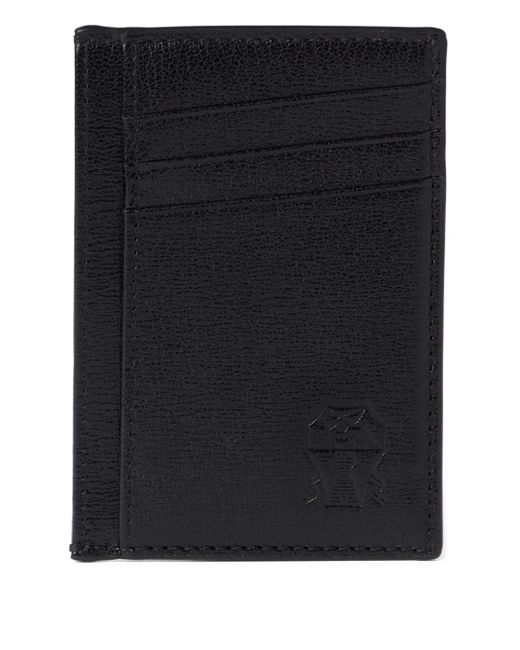 Tarjetero de piel con logo Brunello Cucinelli de hombre de color Black