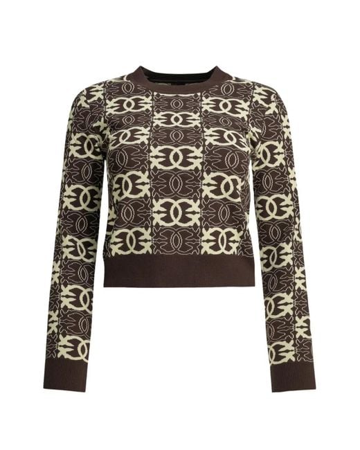 Pinko Black Monogram-Pattern Sweater