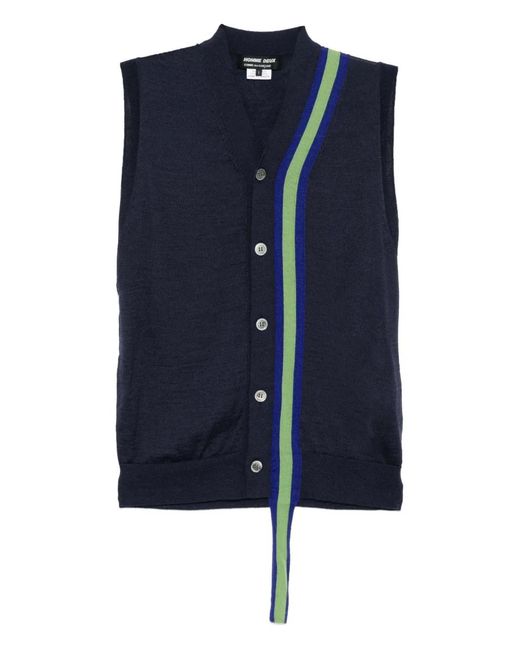 Comme des Garçons Blue Sleeveless Cardigan for men