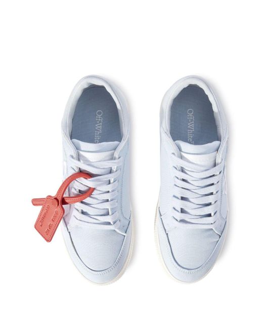Off-White c/o Virgil Abloh Blue Off- Low Vulcanized Canvas Sneakers