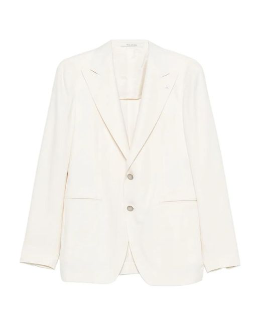 Tagliatore White Brooch-Detail Blazer for men