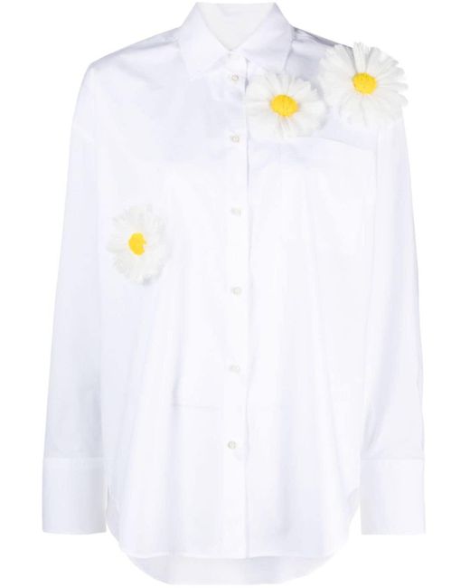 Camisa con aplique de margarita MSGM de color White