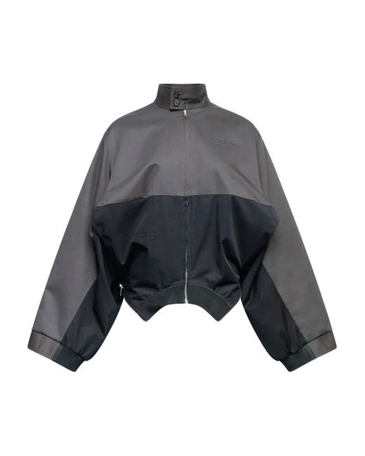 MM6 by Maison Margiela Gray Mirrored Two-Tone Zip Jacket