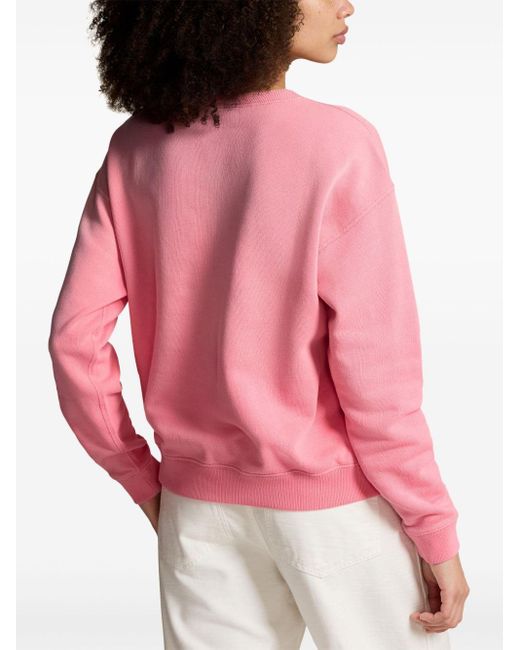 Polo Ralph Lauren Pink Polo Pony-embroidery Cotton Sweatshirt