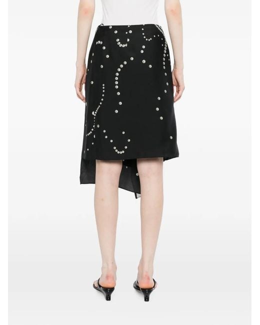 JNBY Black Pearl-Print Wrap Skirt