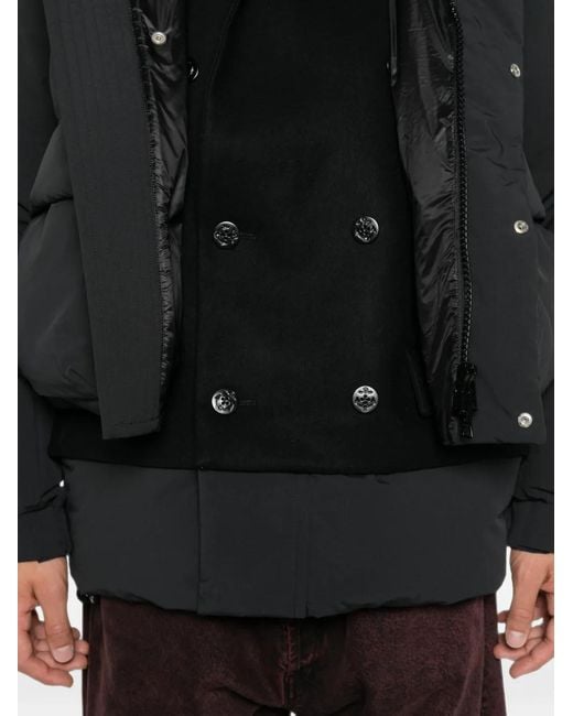 Sacai Black Layered-Design Padded Jacket for men