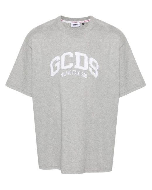 Gcds Gray Logo Loose T-Shirt for men