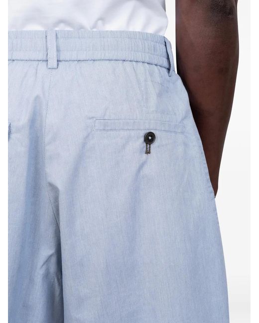 Universal Works Blue Pleated Shorts for men