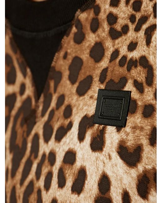 Dolce & Gabbana Black Leopard-Print Jumper