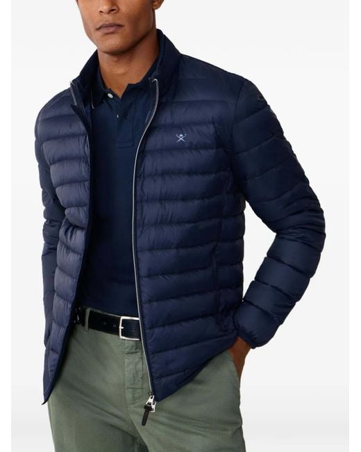 Hackett Blue Quilted-Down Jacket for men