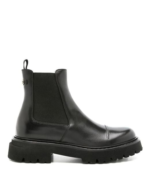 Ferragamo Black George Leather Chelsea Boots for men