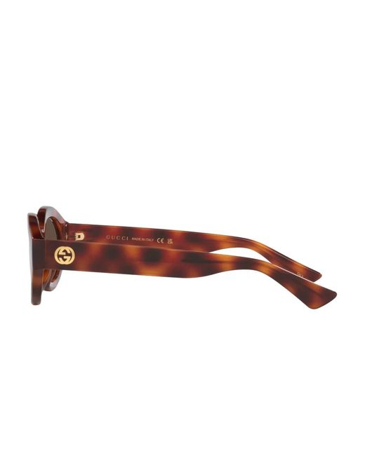 Gucci Brown Oval-Frame Sunglasses