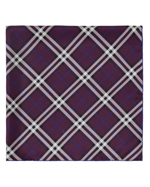 Burberry Purple Nova Check Silk Scarf