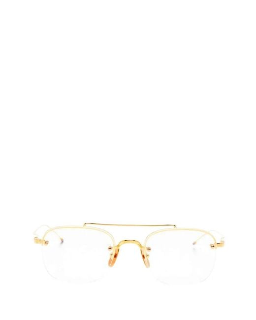 Thom Browne Metallic Browline-Frame Glasses