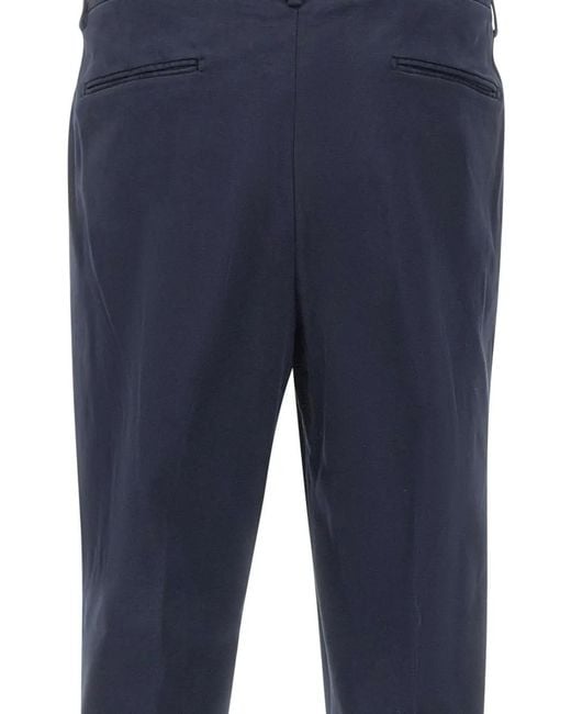 Devore Blue Pleated-Details Trousers for men
