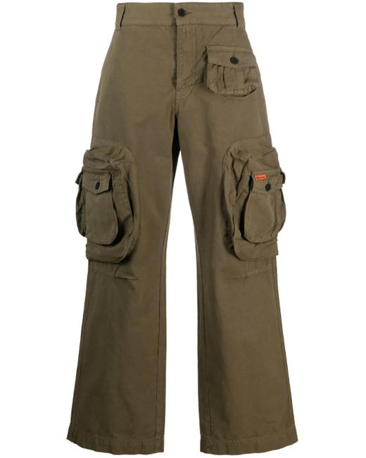 Pantaloni Dritti Con Applicazione di Heron Preston in Green da Uomo