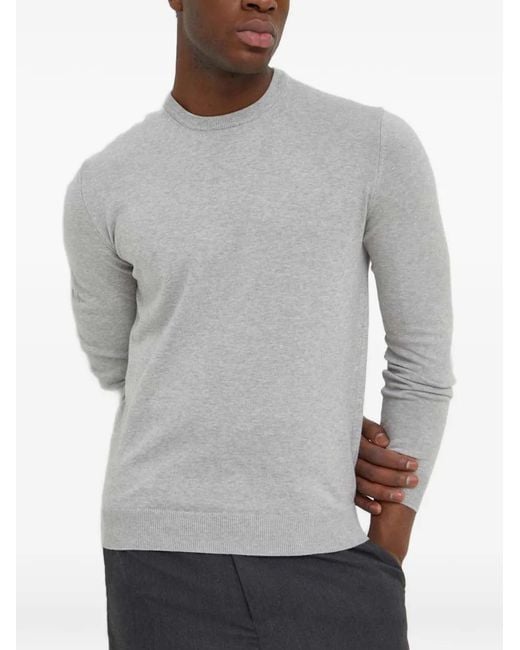 Benetton Gray Round-Neck Sweater for men