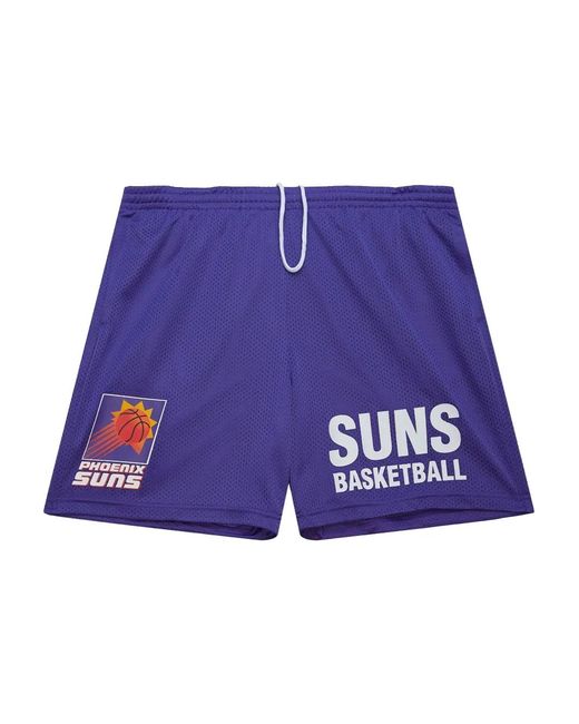 Mitchell & Ness Blue Mesh Logo Shorts for men