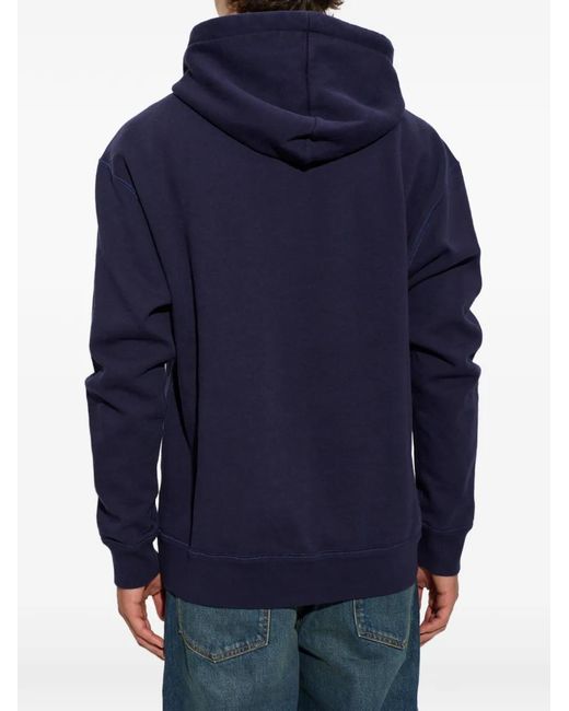 Isabel Marant Blue Logo-Embroidered Hoodie for men