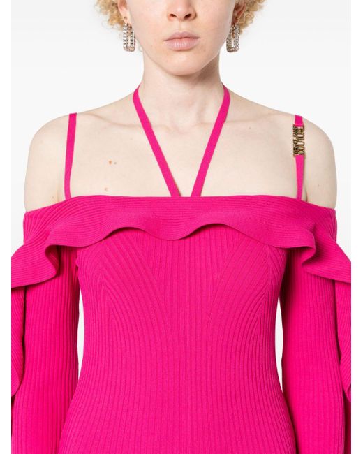 Versace Pink Gestricktes Kleid
