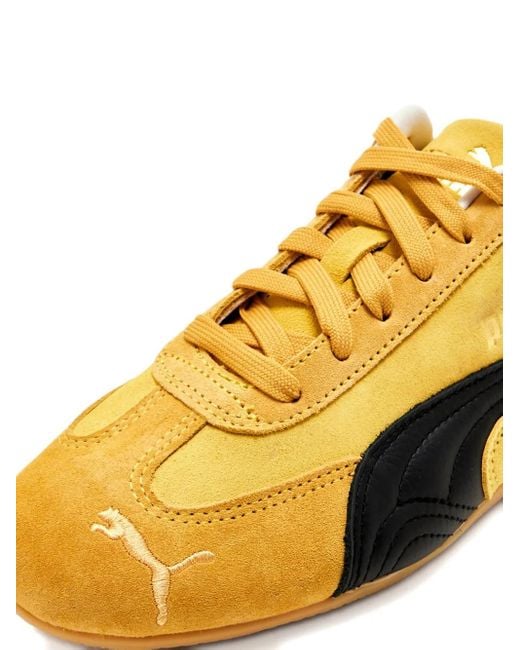 PUMA Yellow Speedcat Suede-Leather Sneakers