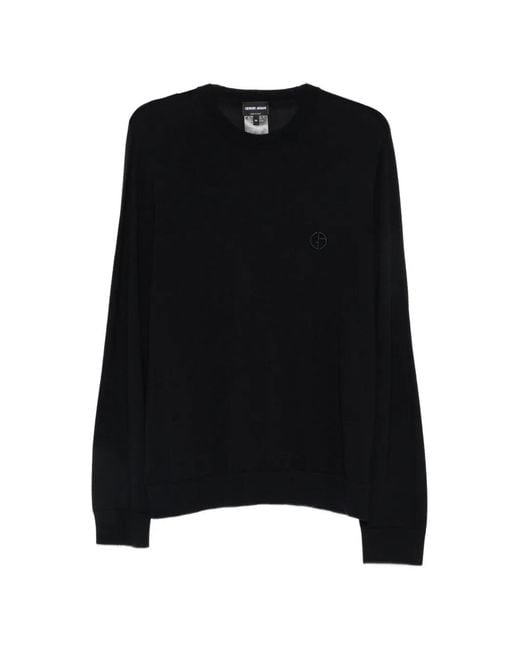 Giorgio Armani Black Ga-Logo Embroidered Sweater for men